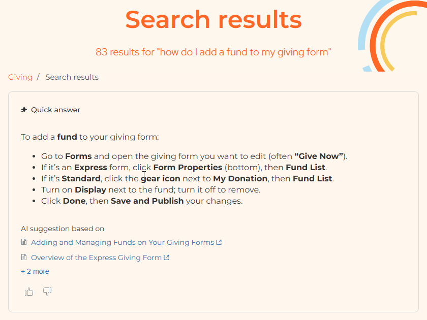 AI Generated Search Result Quick Answer
